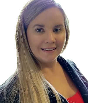 Therapist Katie Thorton's headshot wearing a black blazer in front of white background